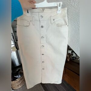 Madewell Denim High-Waist Midi Skirt in Vintage Canvas Wash Western Edition